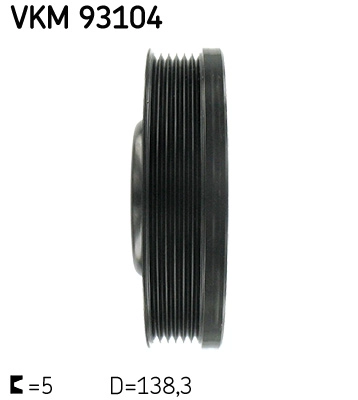VKM 93104 SKF Ременный шкив, коленчатый вал (фото 3)