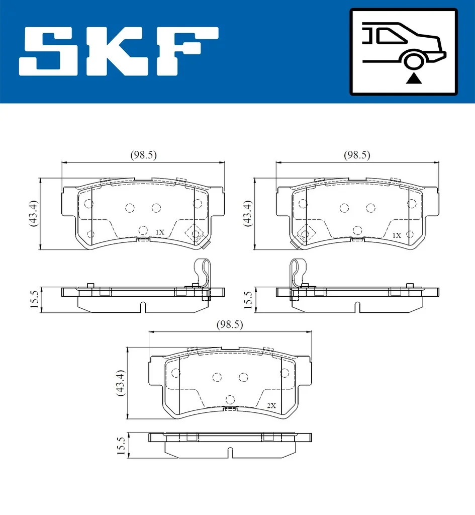 VKBP 91073 A SKF Комплект тормозных колодок, дисковый тормоз (фото 3)