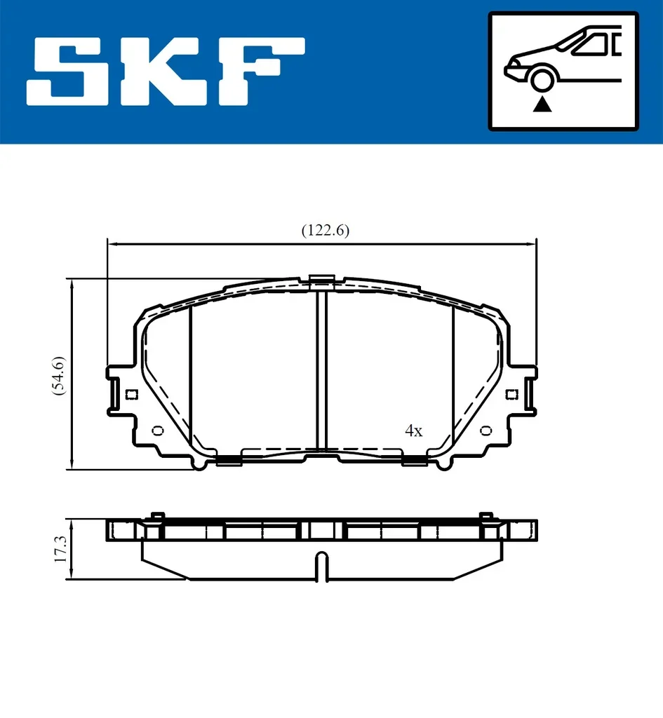 VKBP 80970 SKF Комплект тормозных колодок, дисковый тормоз (фото 2)