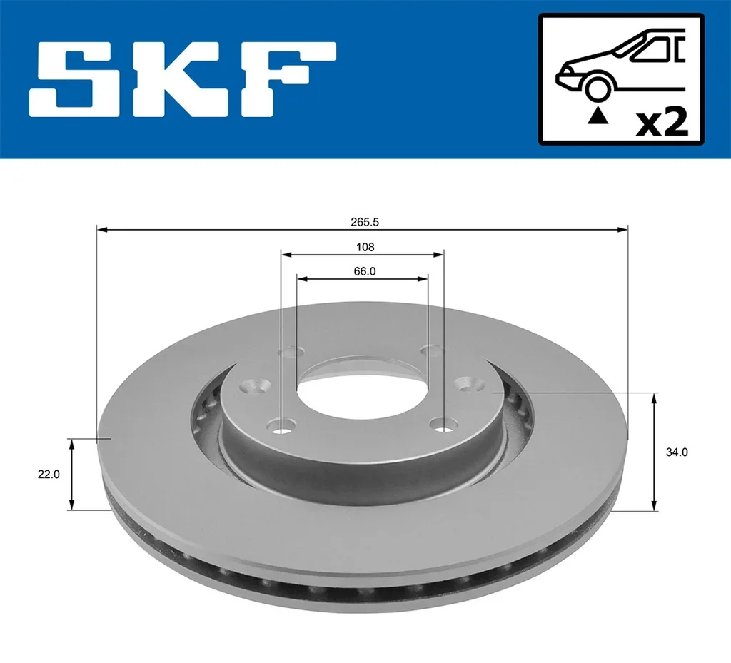 VKBD 80001 V2 SKF Тормозной диск (фото 2)