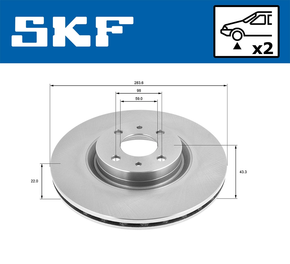 VKBD 80306 V2 SKF Тормозной диск (фото 2)