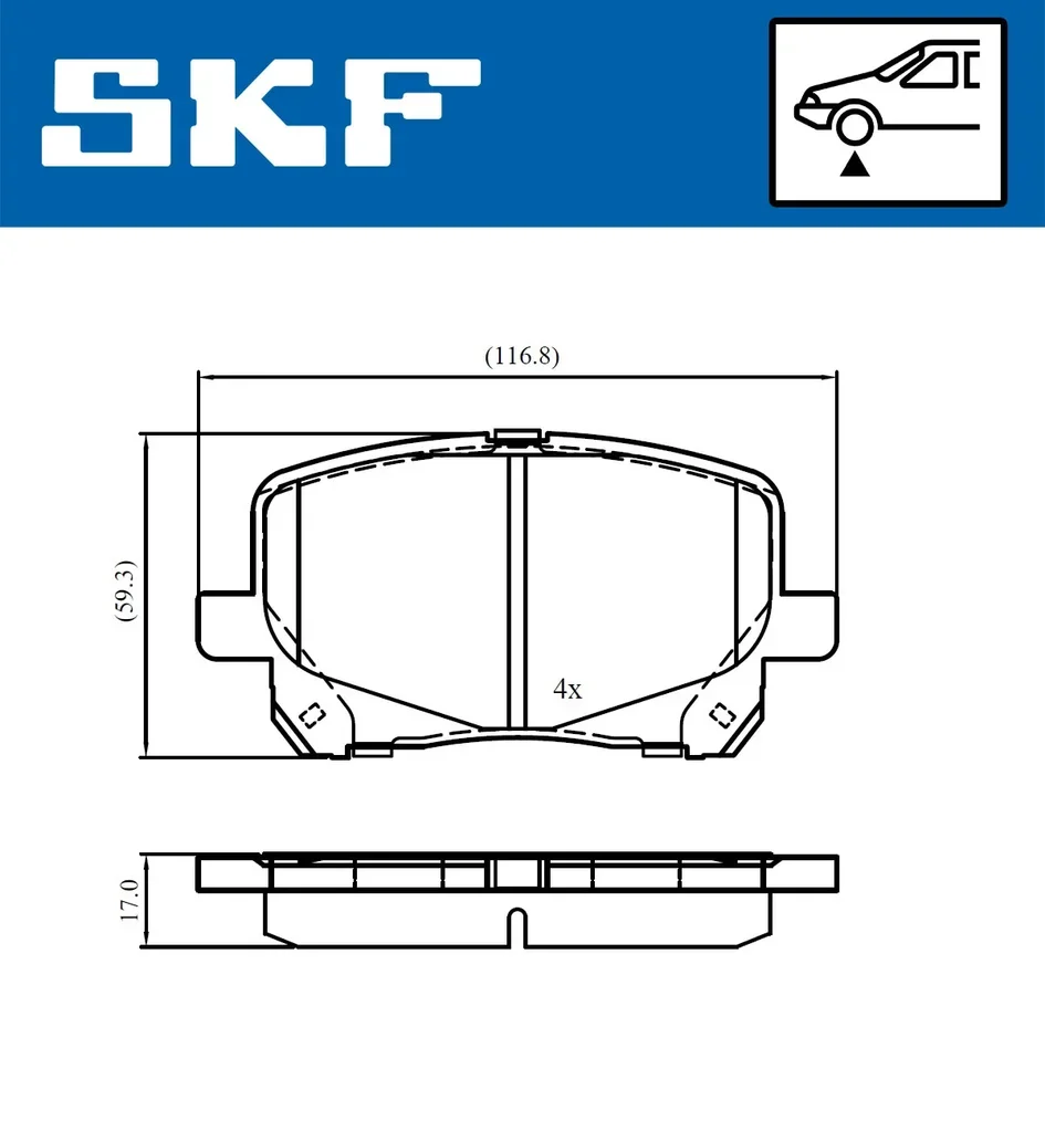 VKBP 81025 SKF Комплект тормозных колодок, дисковый тормоз (фото 2)