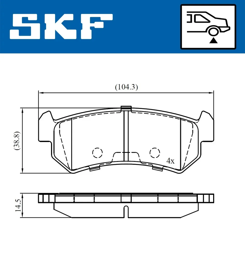 VKBP 90659 SKF Комплект тормозных колодок, дисковый тормоз (фото 2)