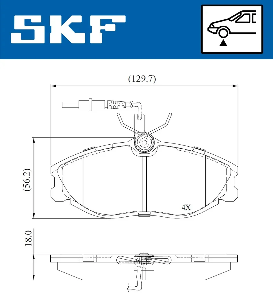 VKBP 80770 E SKF Комплект тормозных колодок, дисковый тормоз (фото 2)