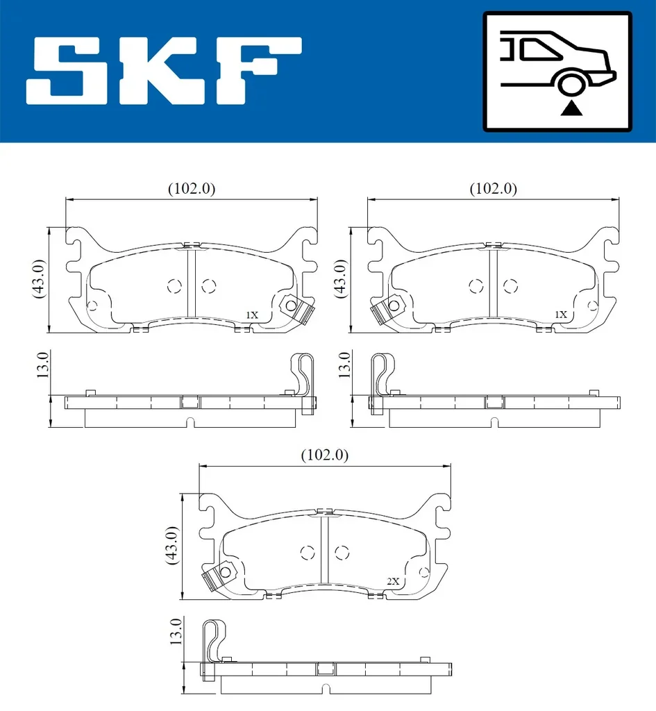 VKBP 91128 A SKF Комплект тормозных колодок, дисковый тормоз (фото 2)