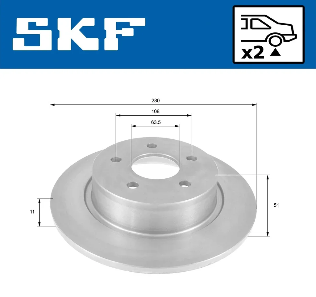 VKBD 90121 S2 SKF Тормозной диск (фото 2)