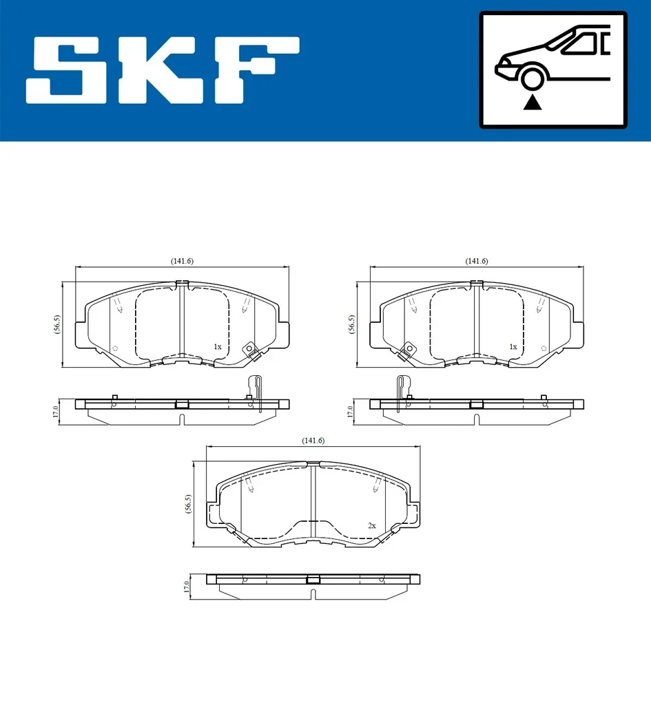 VKBP 80804 A SKF Комплект тормозных колодок, дисковый тормоз (фото 2)