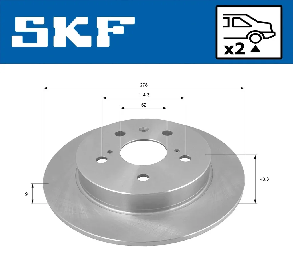 VKBD 90214 S2 SKF Тормозной диск (фото 2)