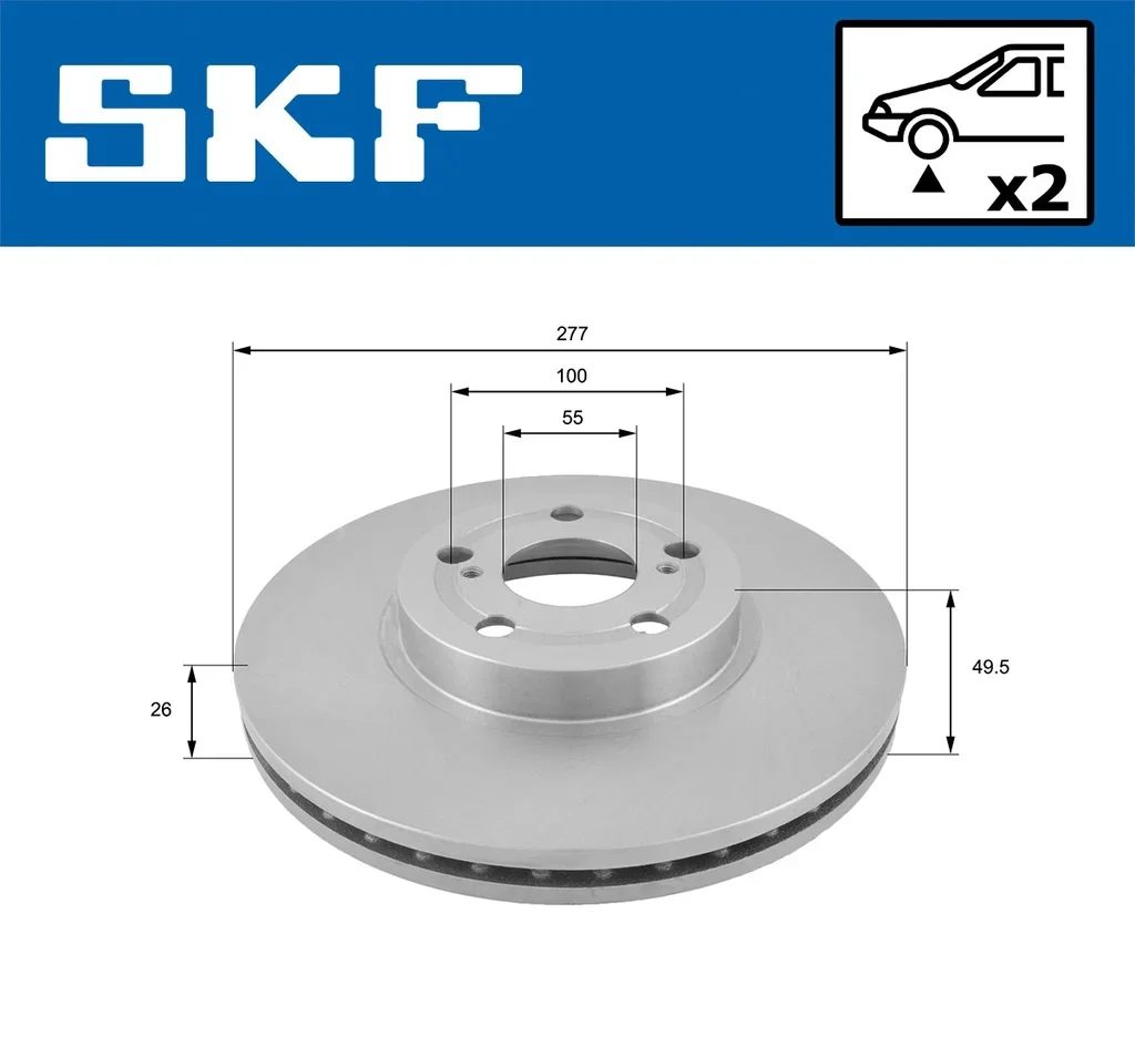 VKBD 80152 V2 SKF Тормозной диск (фото 2)