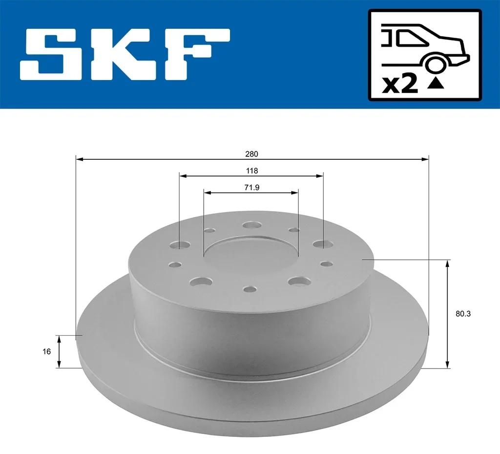 VKBD 90065 S2 SKF Тормозной диск (фото 2)