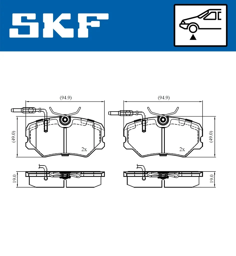 VKBP 81033 E SKF Комплект тормозных колодок, дисковый тормоз (фото 3)