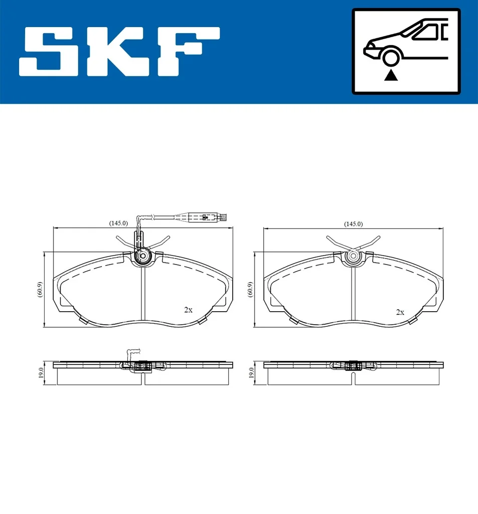 VKBP 80795 E SKF Комплект тормозных колодок, дисковый тормоз (фото 3)