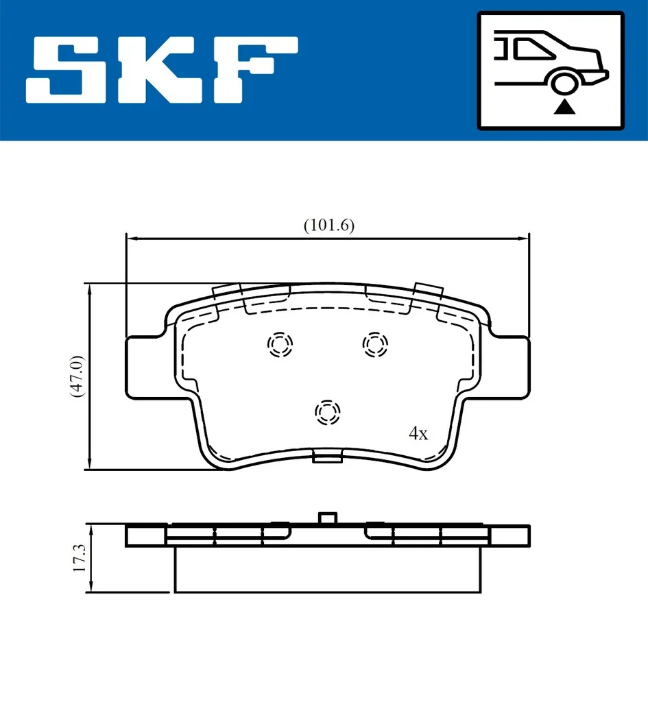 VKBP 90670 SKF Комплект тормозных колодок, дисковый тормоз (фото 2)