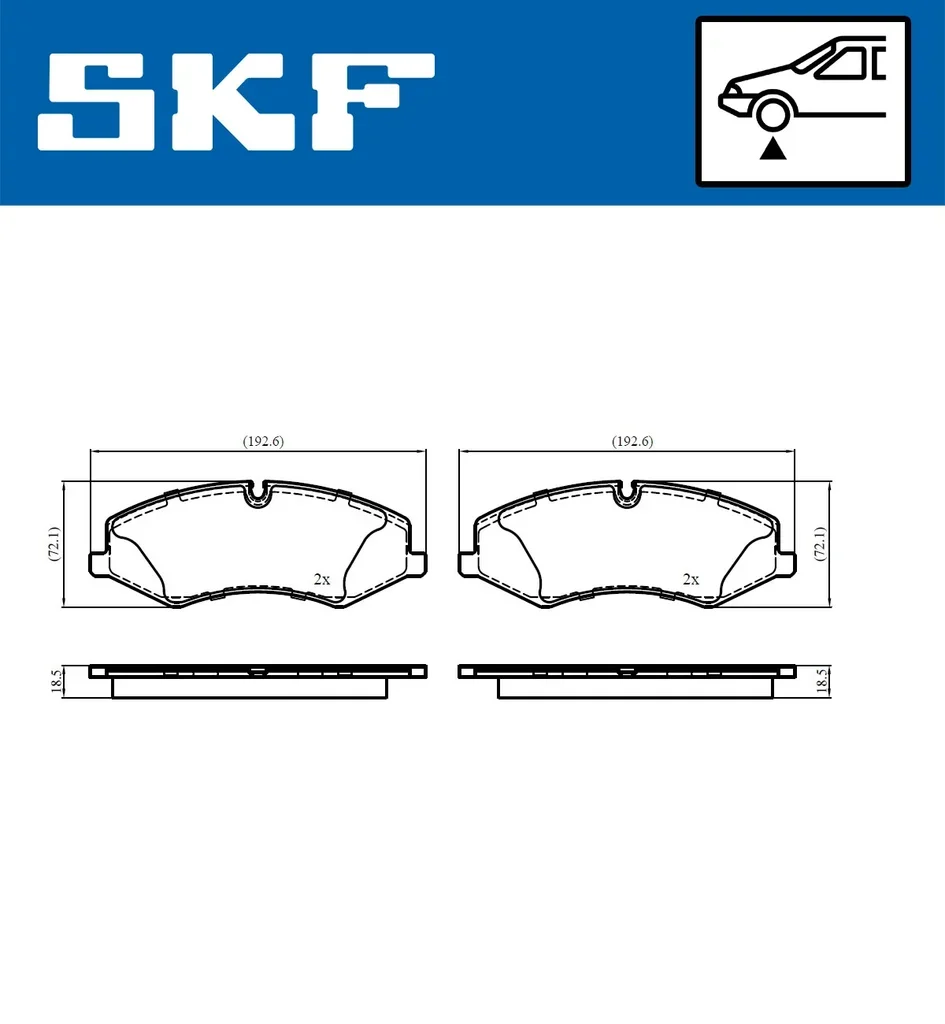 VKBP 80703 SKF Комплект тормозных колодок, дисковый тормоз (фото 2)