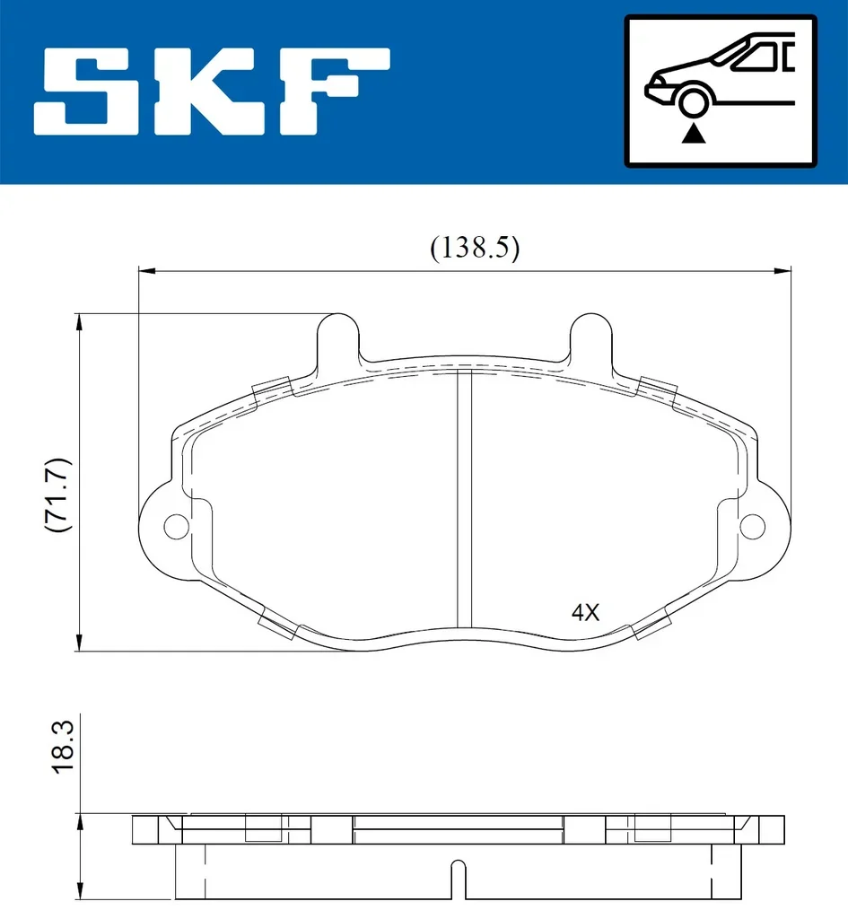 VKBP 81028 SKF Комплект тормозных колодок, дисковый тормоз (фото 2)