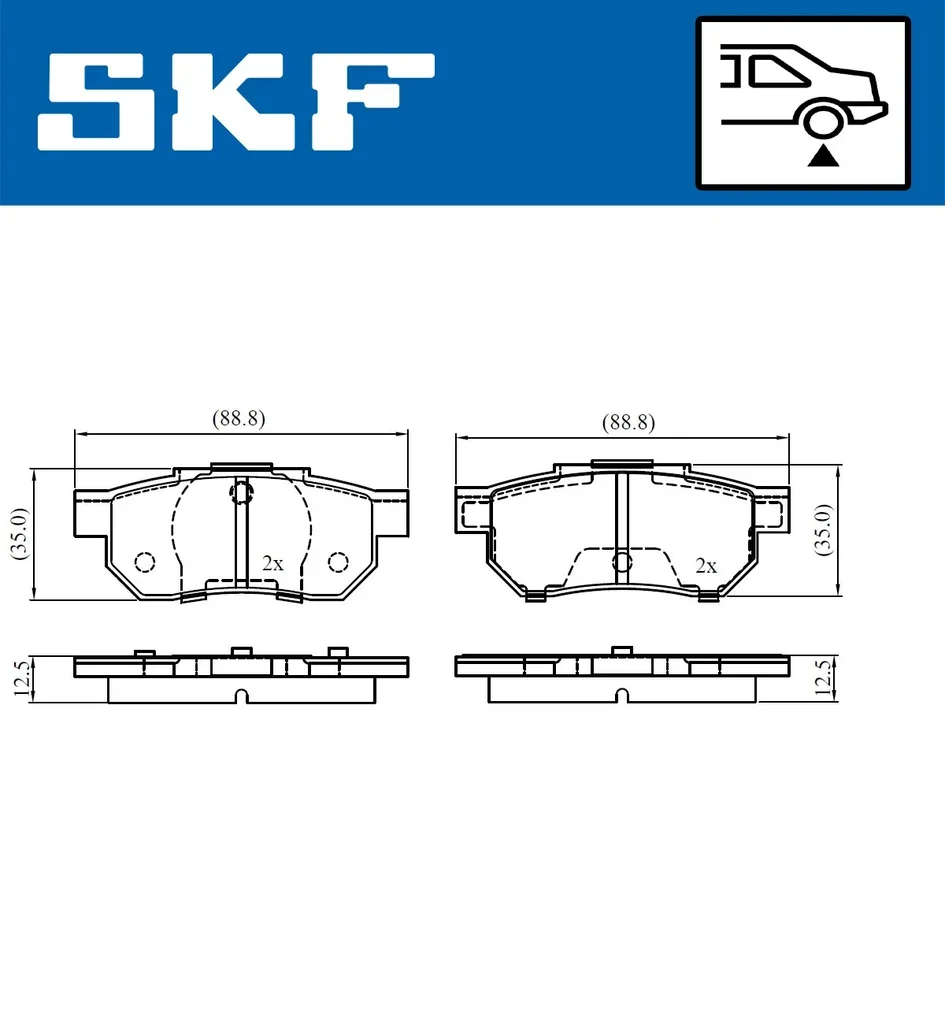 VKBP 90996 SKF Комплект тормозных колодок, дисковый тормоз (фото 3)