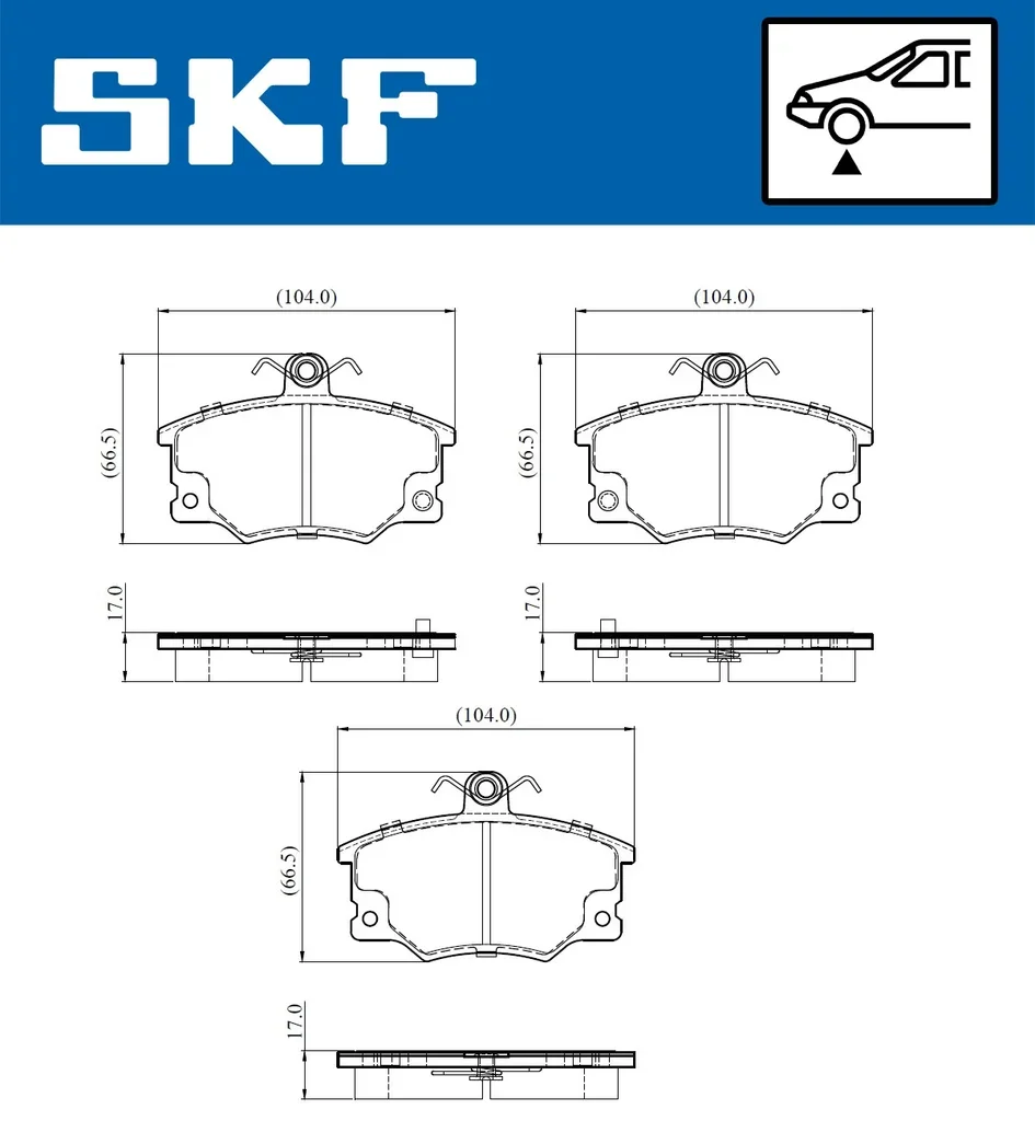 VKBP 80913 A SKF Комплект тормозных колодок, дисковый тормоз (фото 2)