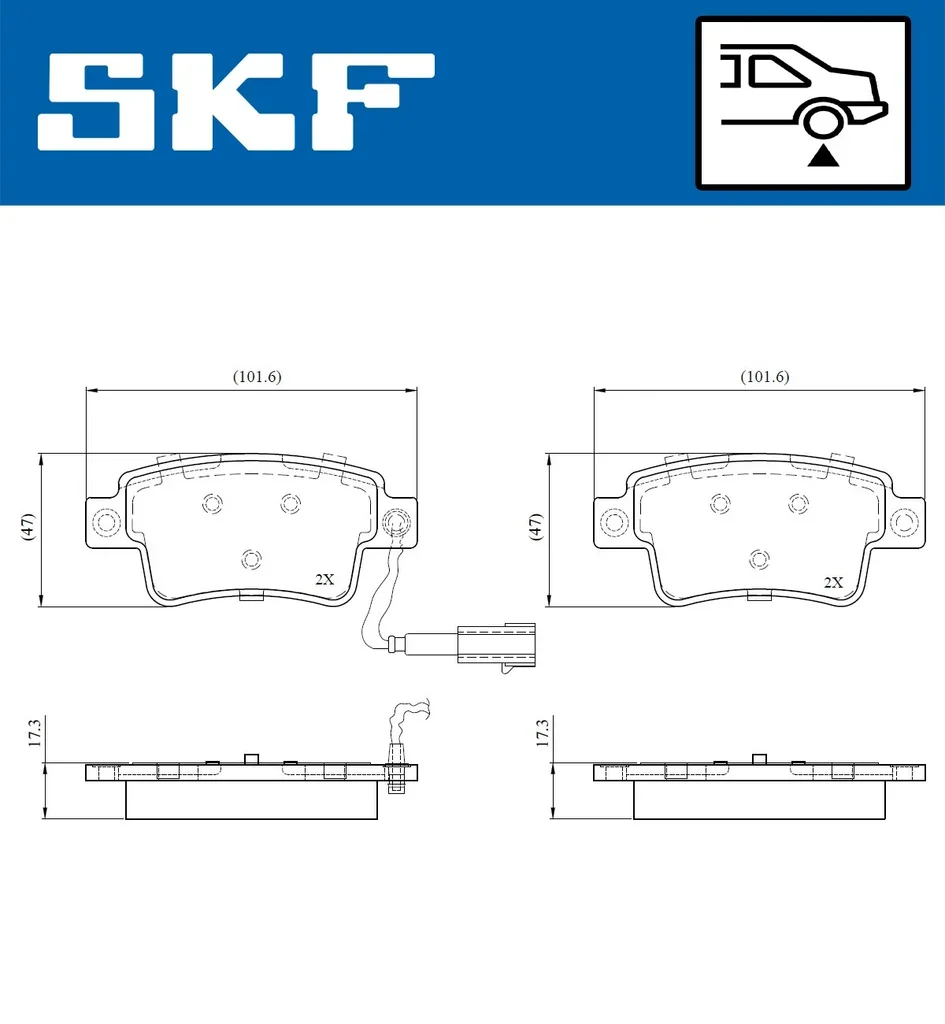 VKBP 90787 E SKF Комплект тормозных колодок, дисковый тормоз (фото 2)