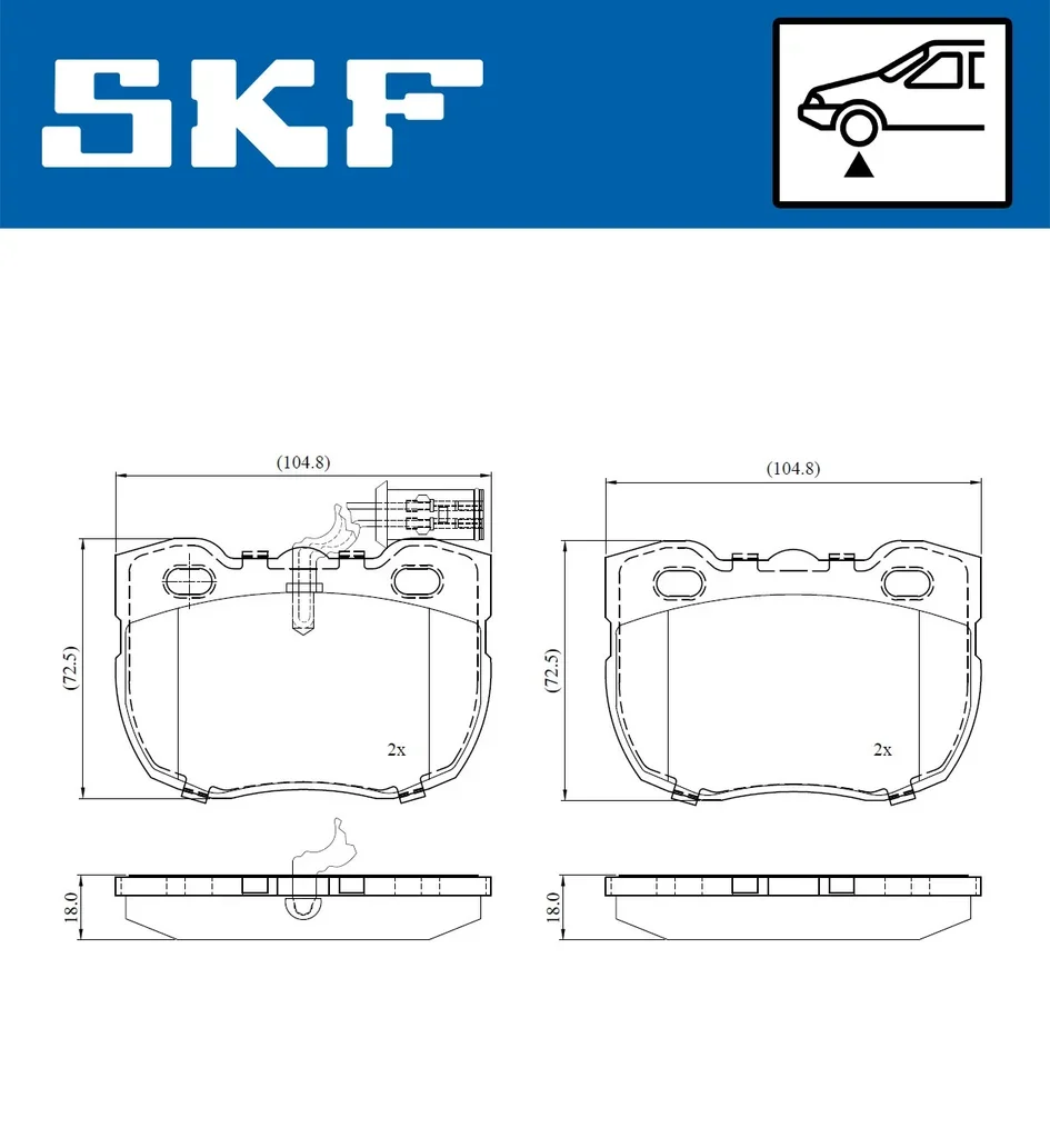 VKBP 81056 E SKF Комплект тормозных колодок, дисковый тормоз (фото 2)