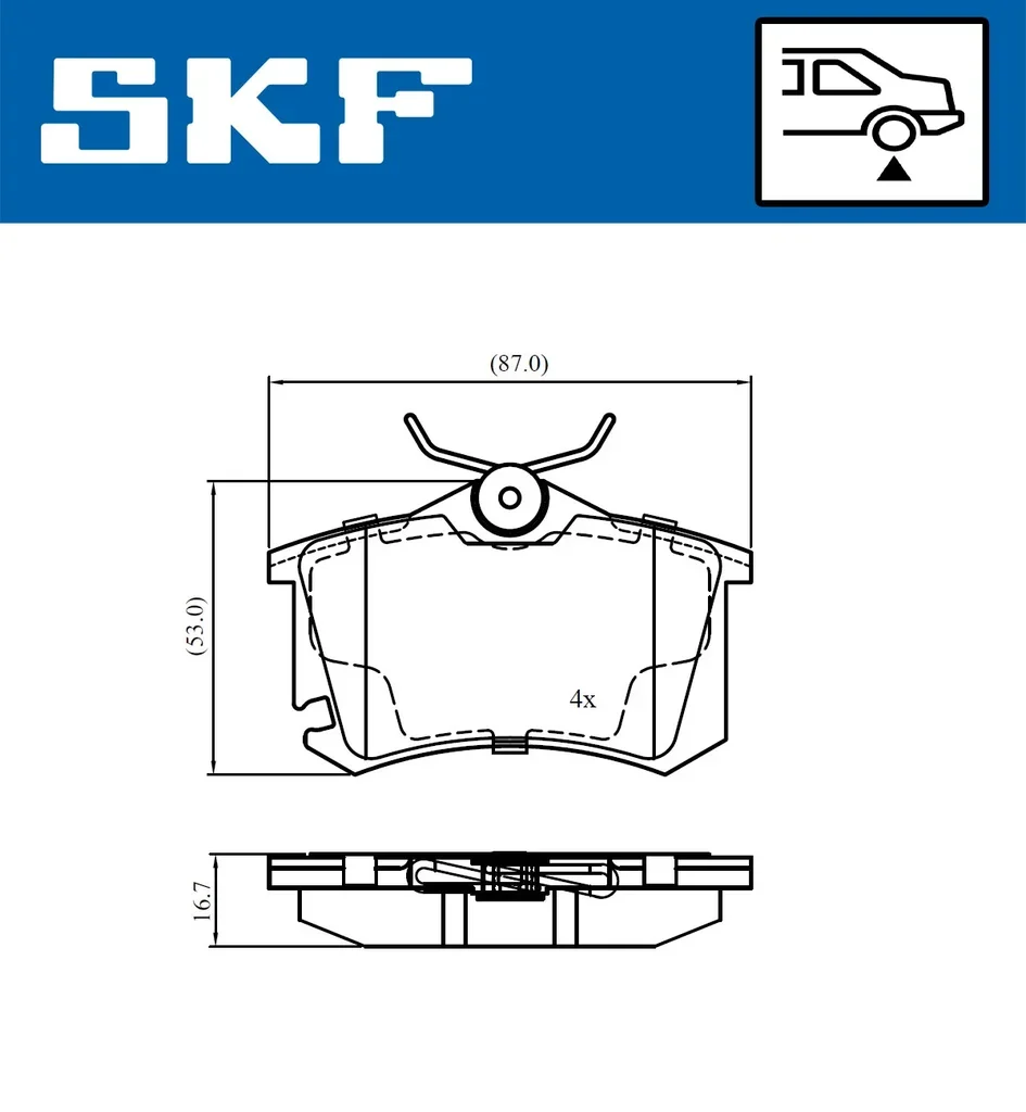 VKBP 90694 SKF Комплект тормозных колодок, дисковый тормоз (фото 2)