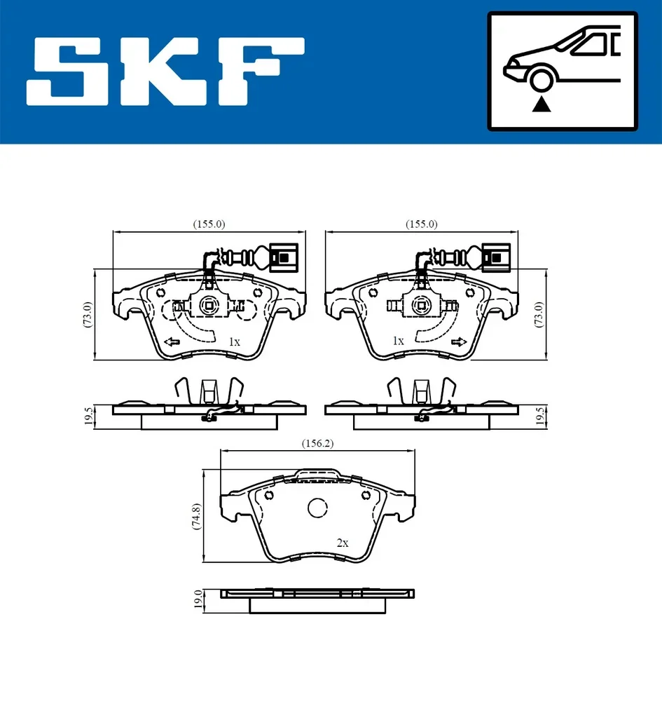 VKBP 81040 E SKF Комплект тормозных колодок, дисковый тормоз (фото 2)