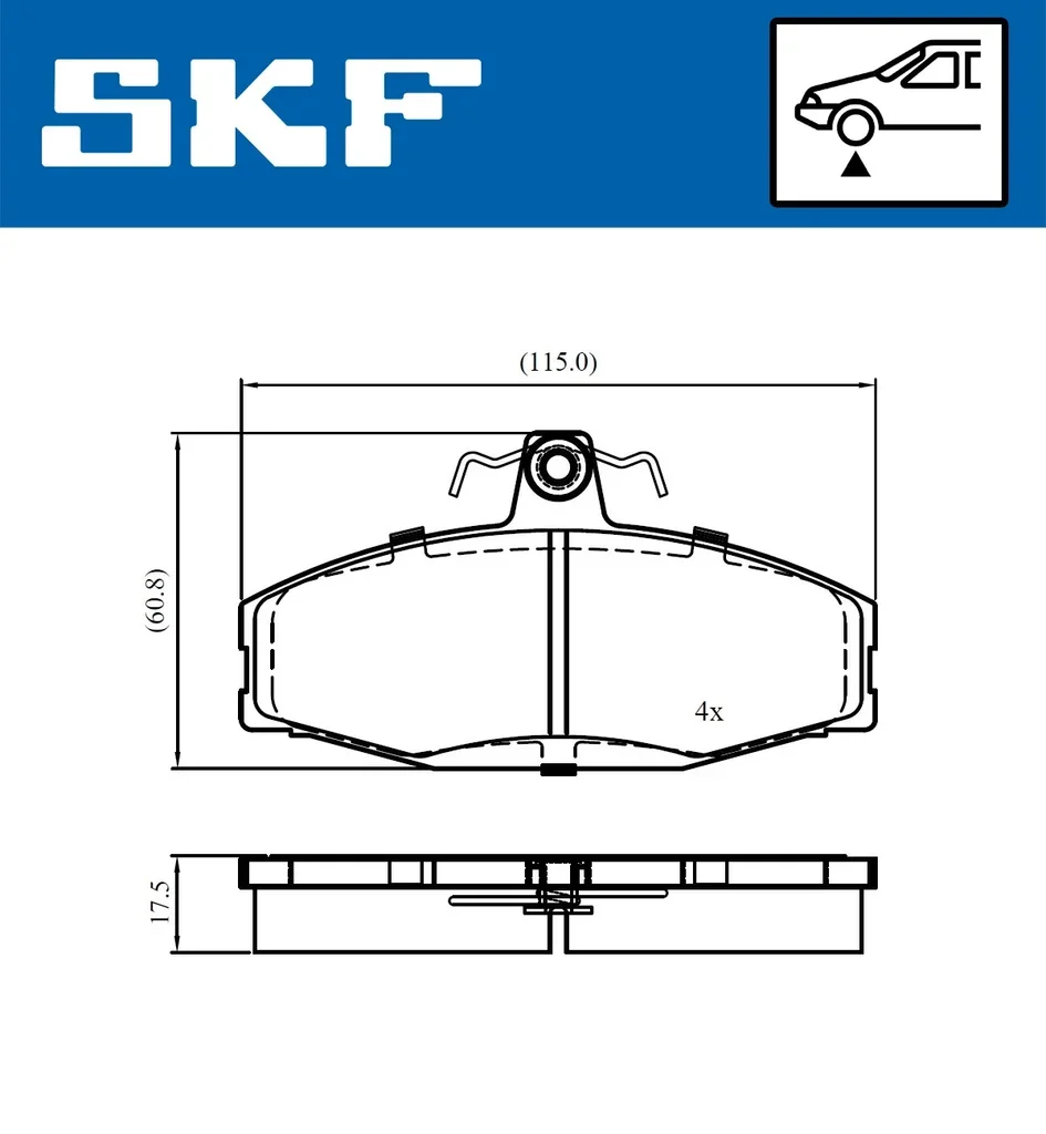 VKBP 80745 SKF Комплект тормозных колодок, дисковый тормоз (фото 2)