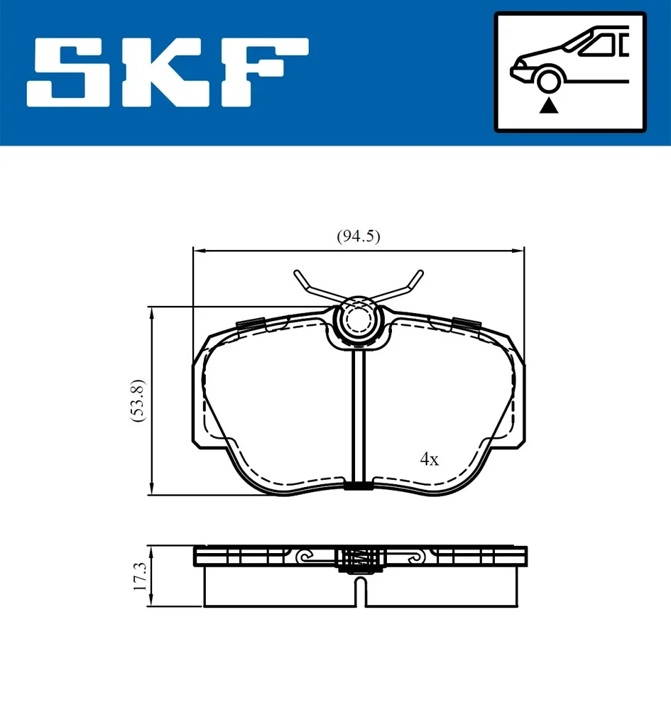 VKBP 80713 SKF Комплект тормозных колодок, дисковый тормоз (фото 2)