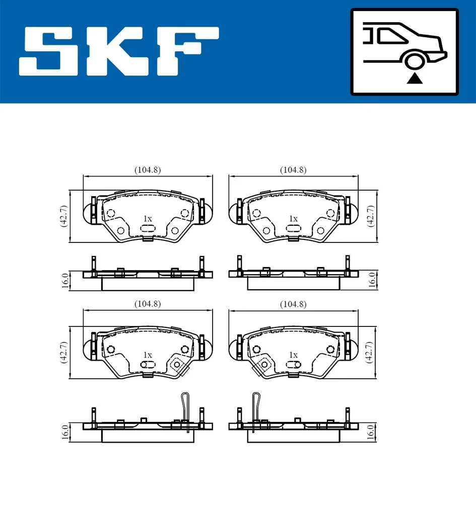 VKBP 90806 A SKF Комплект тормозных колодок, дисковый тормоз (фото 2)