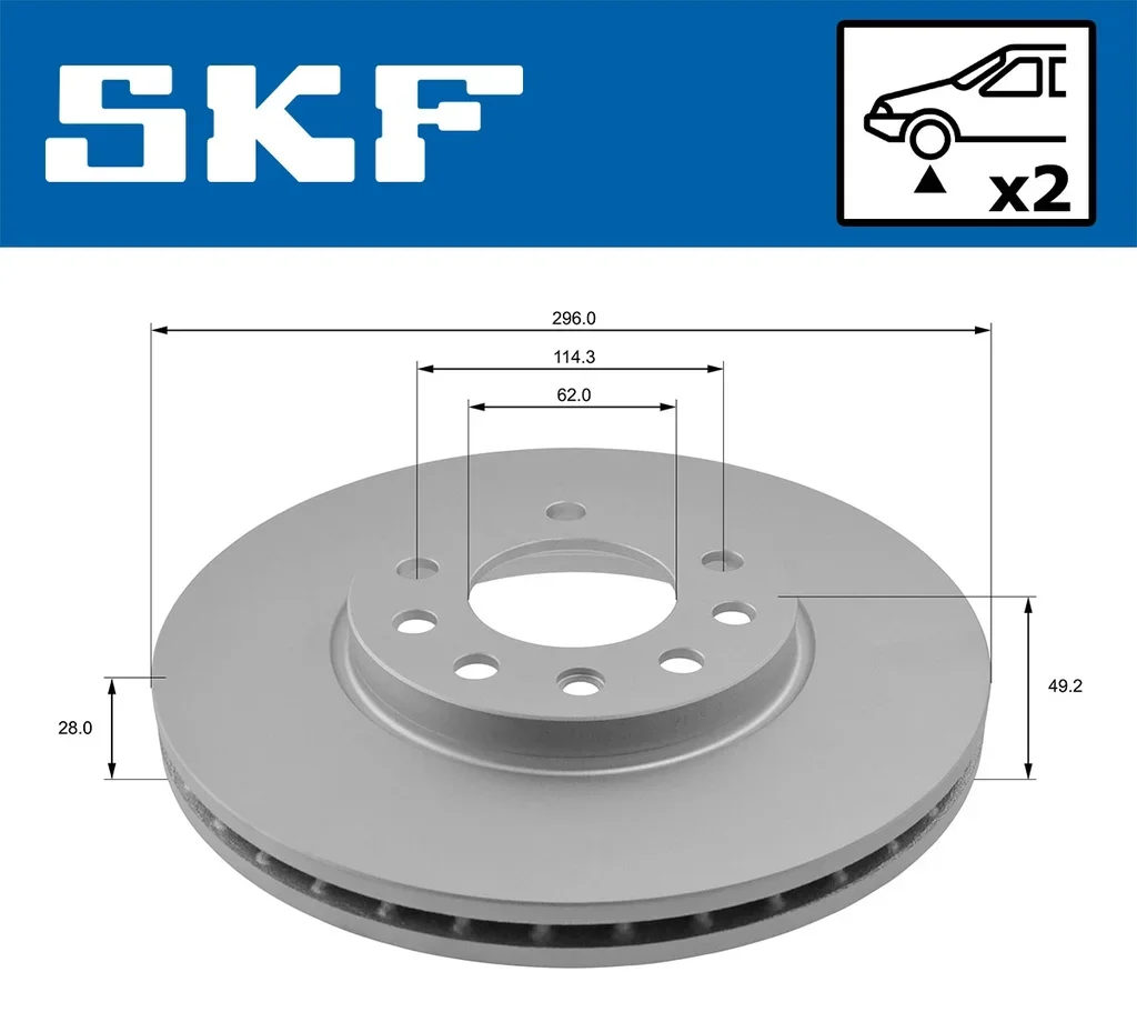 VKBD 80168 V2 SKF Тормозной диск (фото 2)