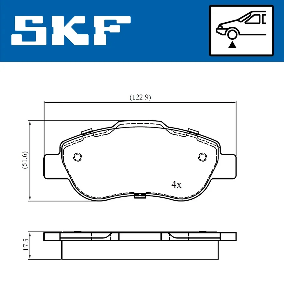 VKBP 80677 SKF Комплект тормозных колодок, дисковый тормоз (фото 2)