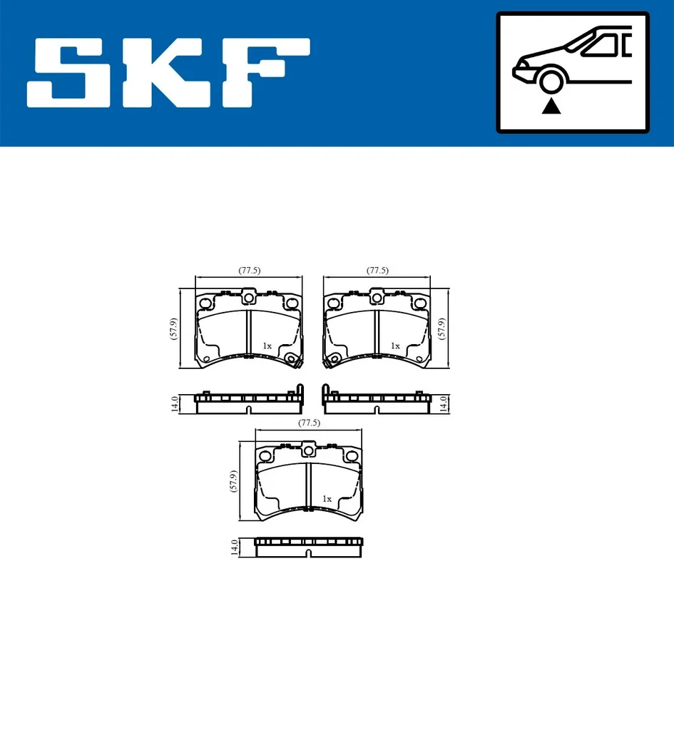 VKBP 81125 A SKF Комплект тормозных колодок, дисковый тормоз (фото 2)
