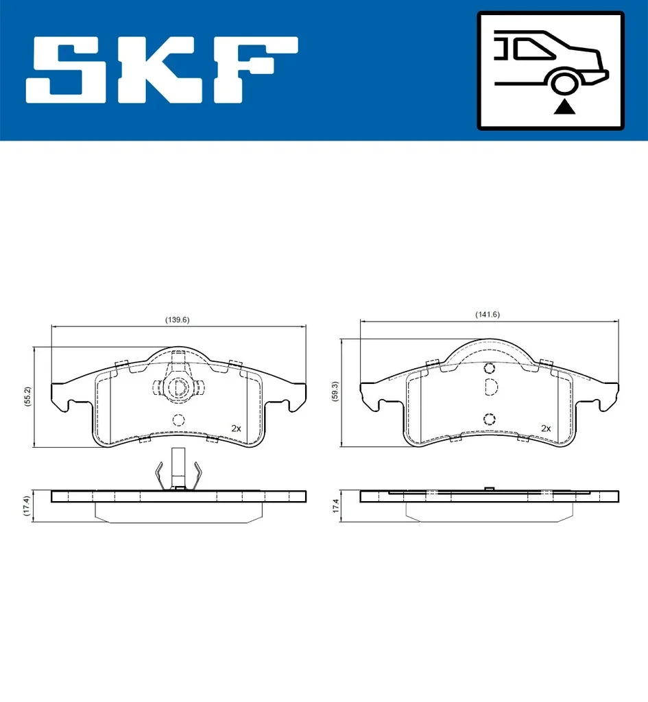 VKBP 90947 SKF Комплект тормозных колодок, дисковый тормоз (фото 3)