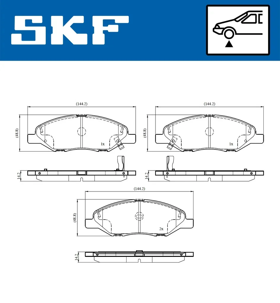 VKBP 81111 A SKF Комплект тормозных колодок, дисковый тормоз (фото 2)