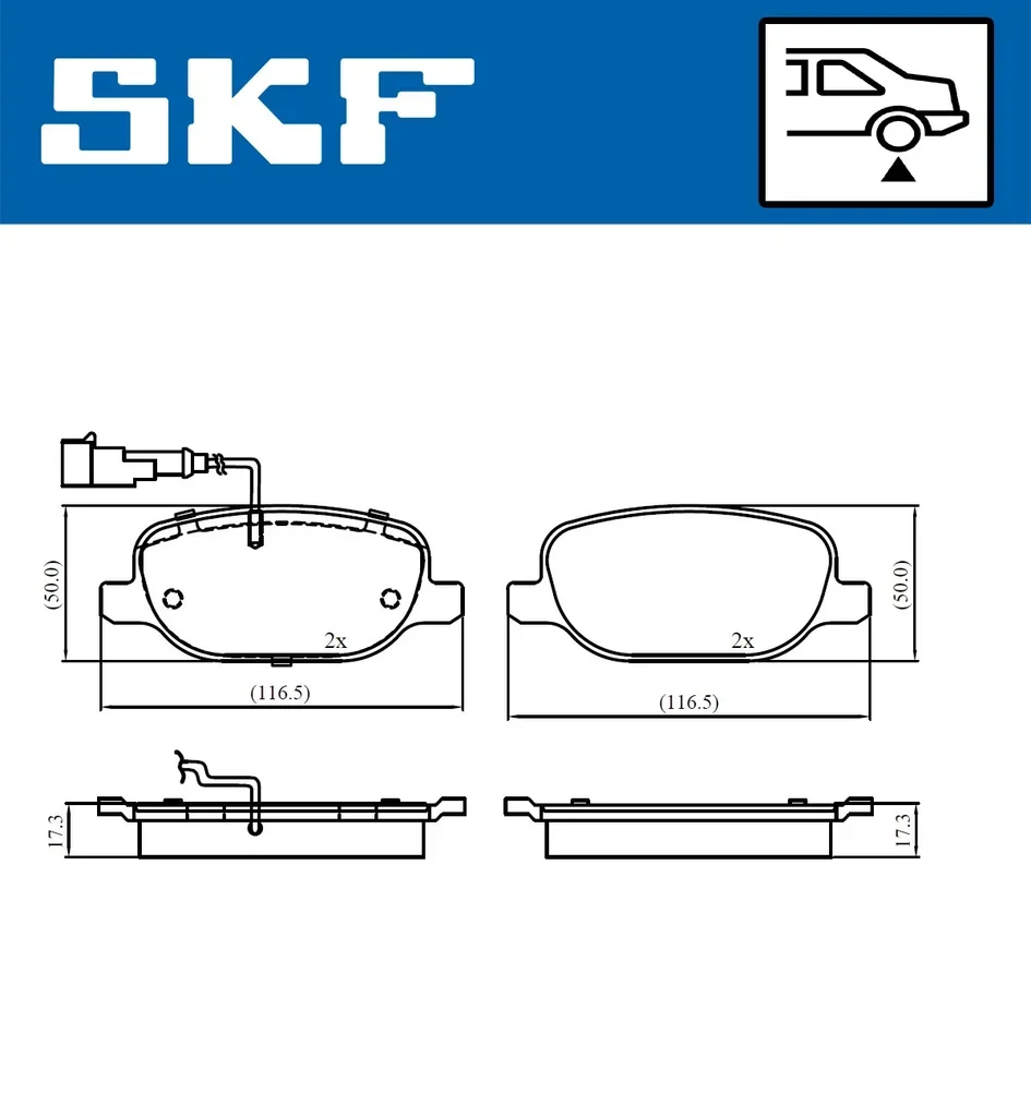 VKBP 91046 E SKF Комплект тормозных колодок, дисковый тормоз (фото 2)