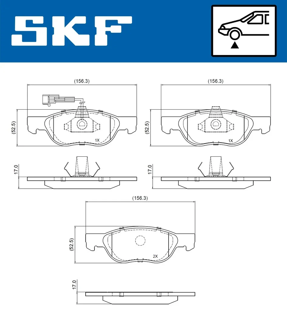 VKBP 80774 E SKF Комплект тормозных колодок, дисковый тормоз (фото 2)