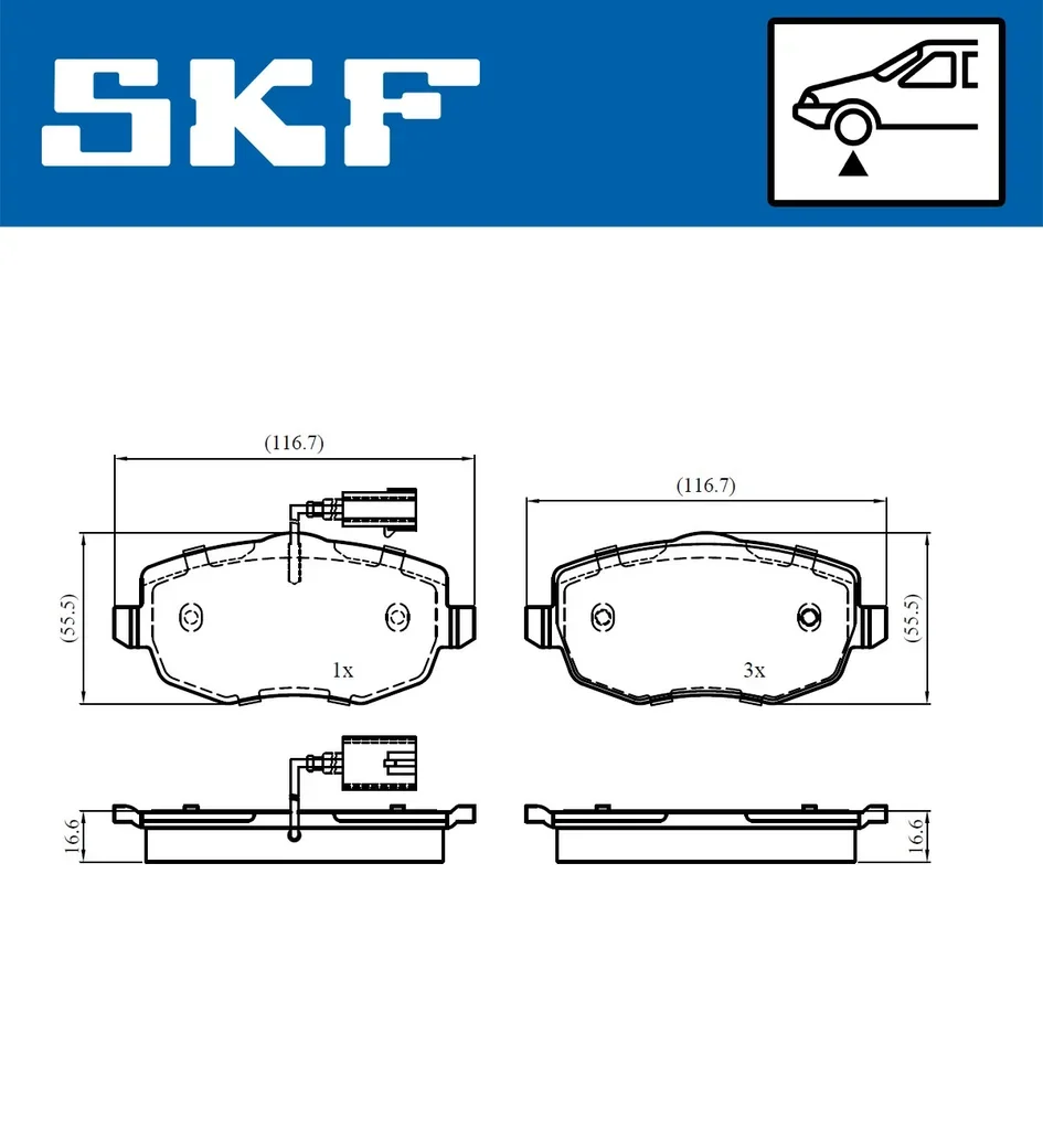 VKBP 80756 E SKF Комплект тормозных колодок, дисковый тормоз (фото 2)