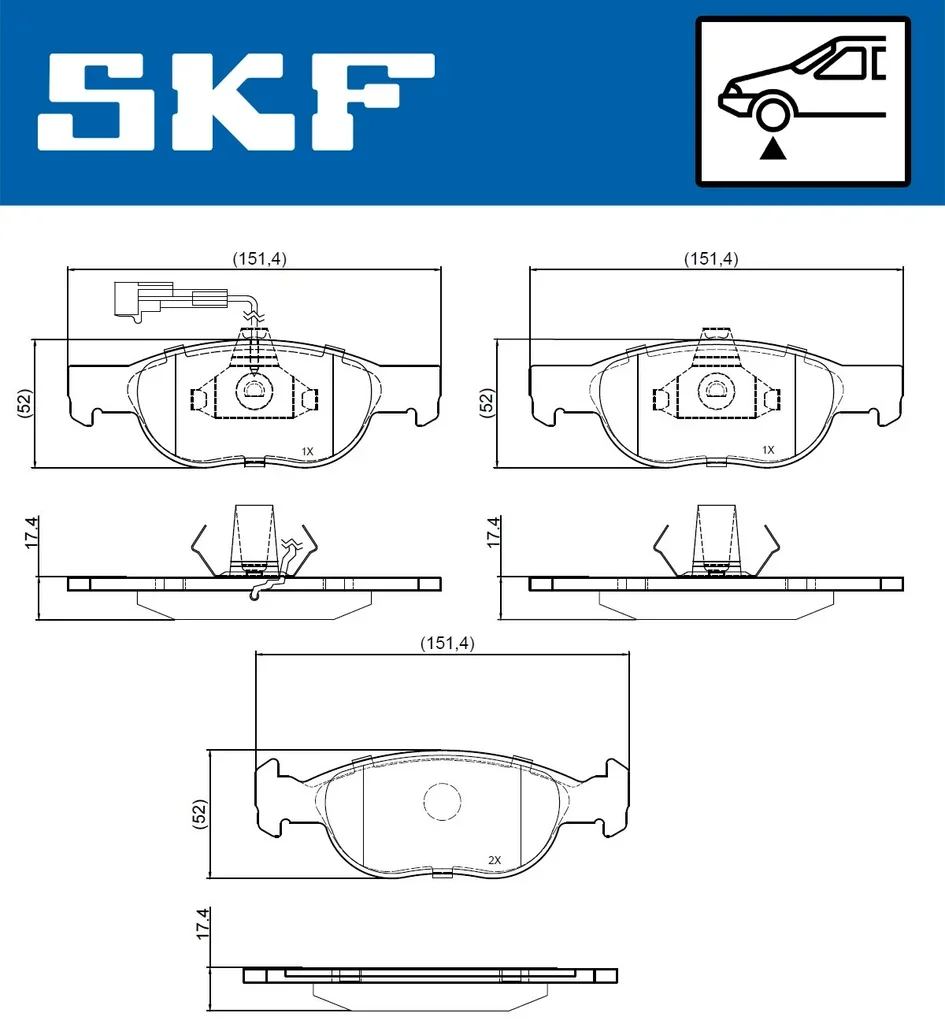 VKBP 80777 E SKF Комплект тормозных колодок, дисковый тормоз (фото 2)