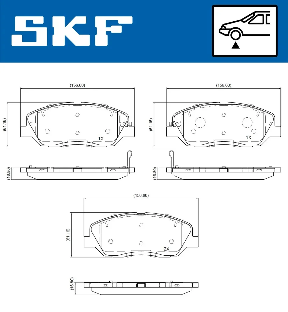 VKBP 81093 A SKF Комплект тормозных колодок, дисковый тормоз (фото 2)