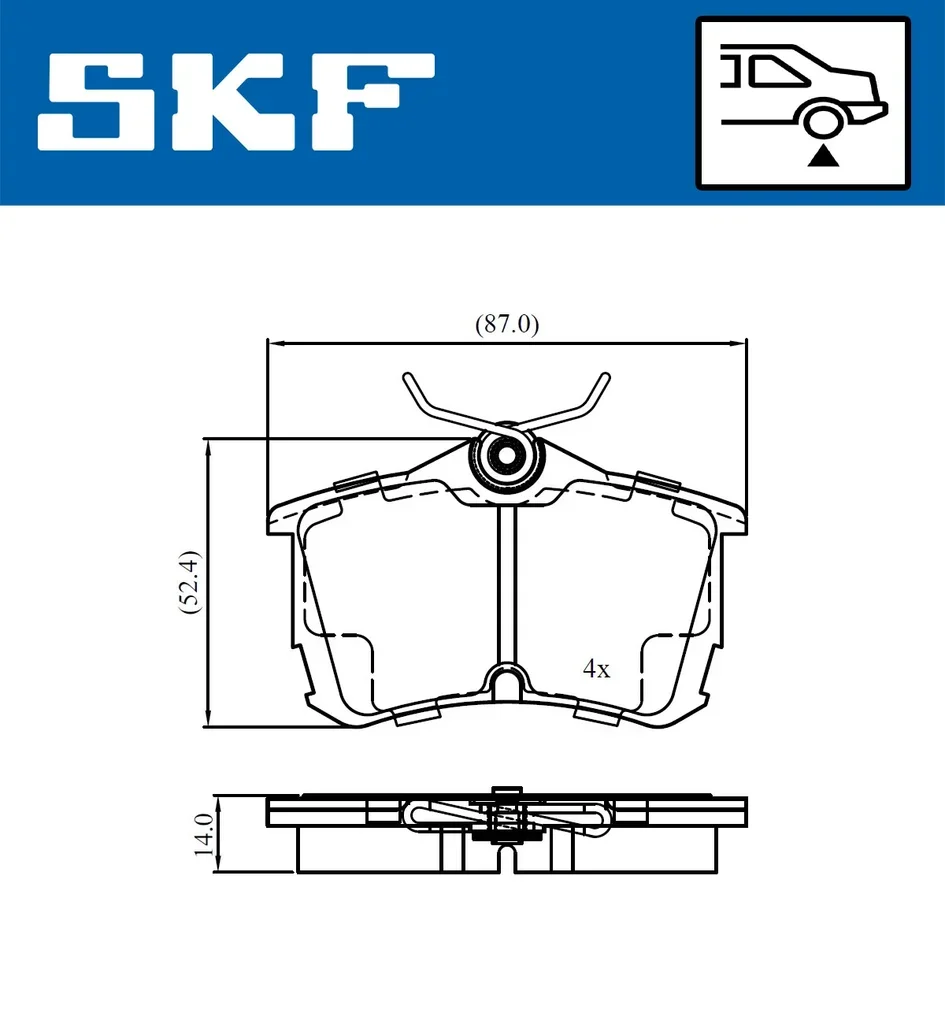 VKBP 90897 A SKF Комплект тормозных колодок, дисковый тормоз (фото 2)