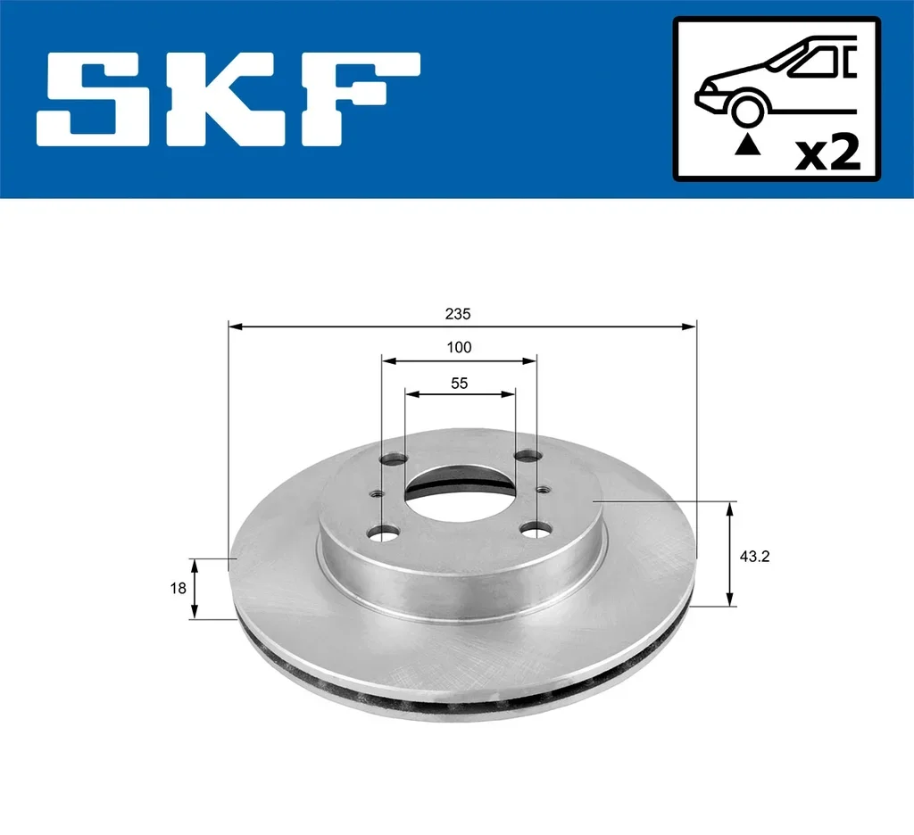 VKBD 80302 V2 SKF Тормозной диск (фото 2)