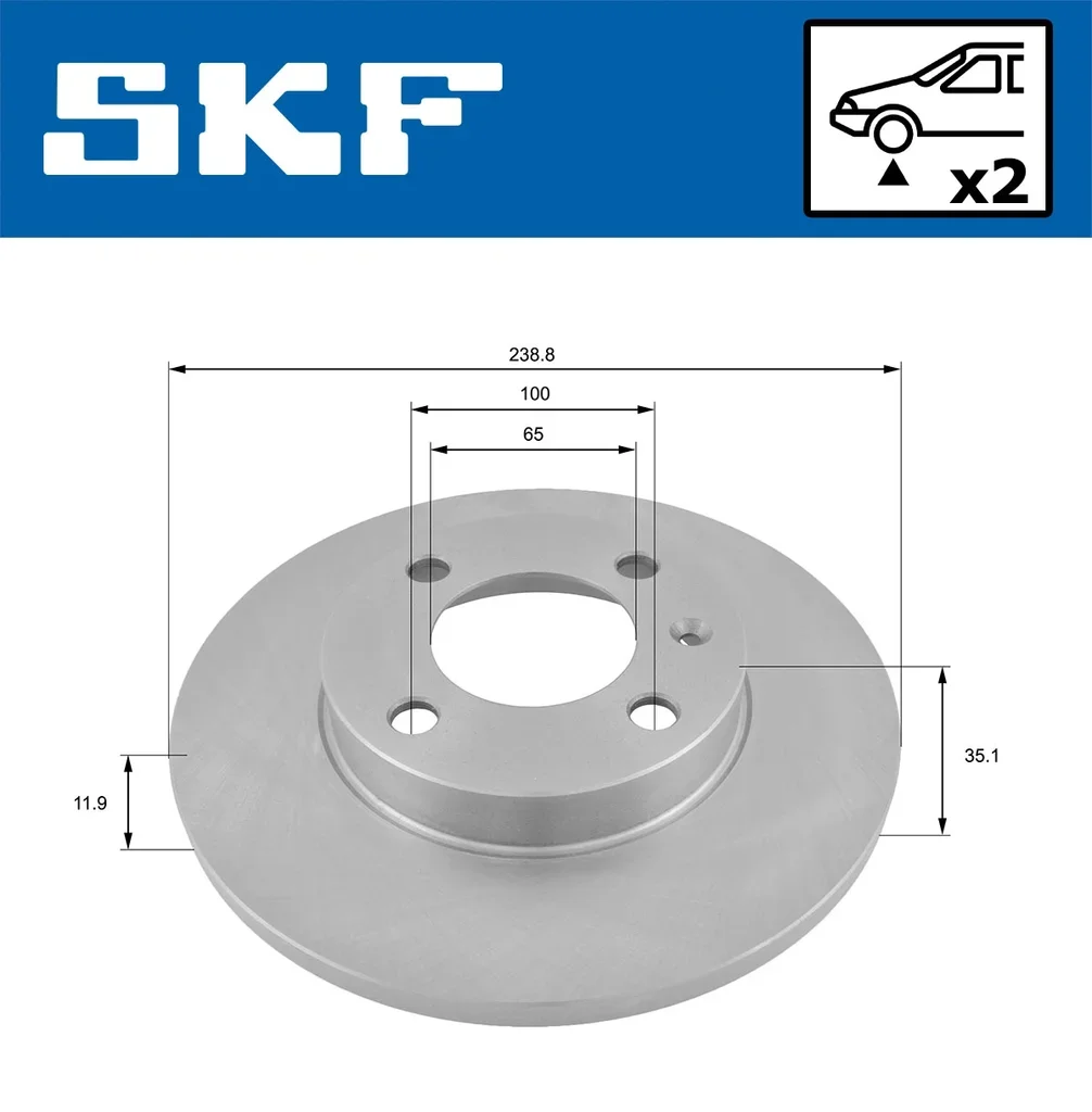 VKBD 80184 S2 SKF Тормозной диск (фото 2)