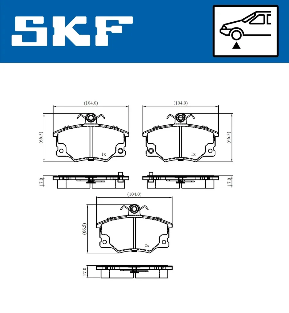 VKBP 80911 A SKF Комплект тормозных колодок, дисковый тормоз (фото 2)