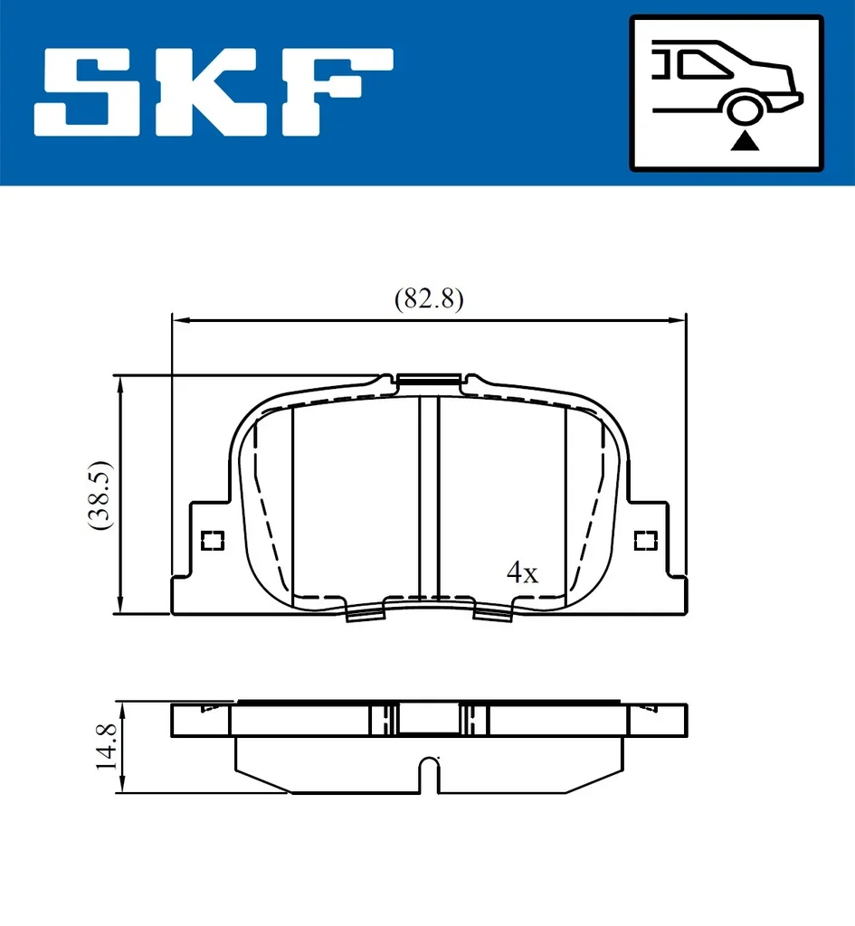 VKBP 90658 SKF Комплект тормозных колодок, дисковый тормоз (фото 2)