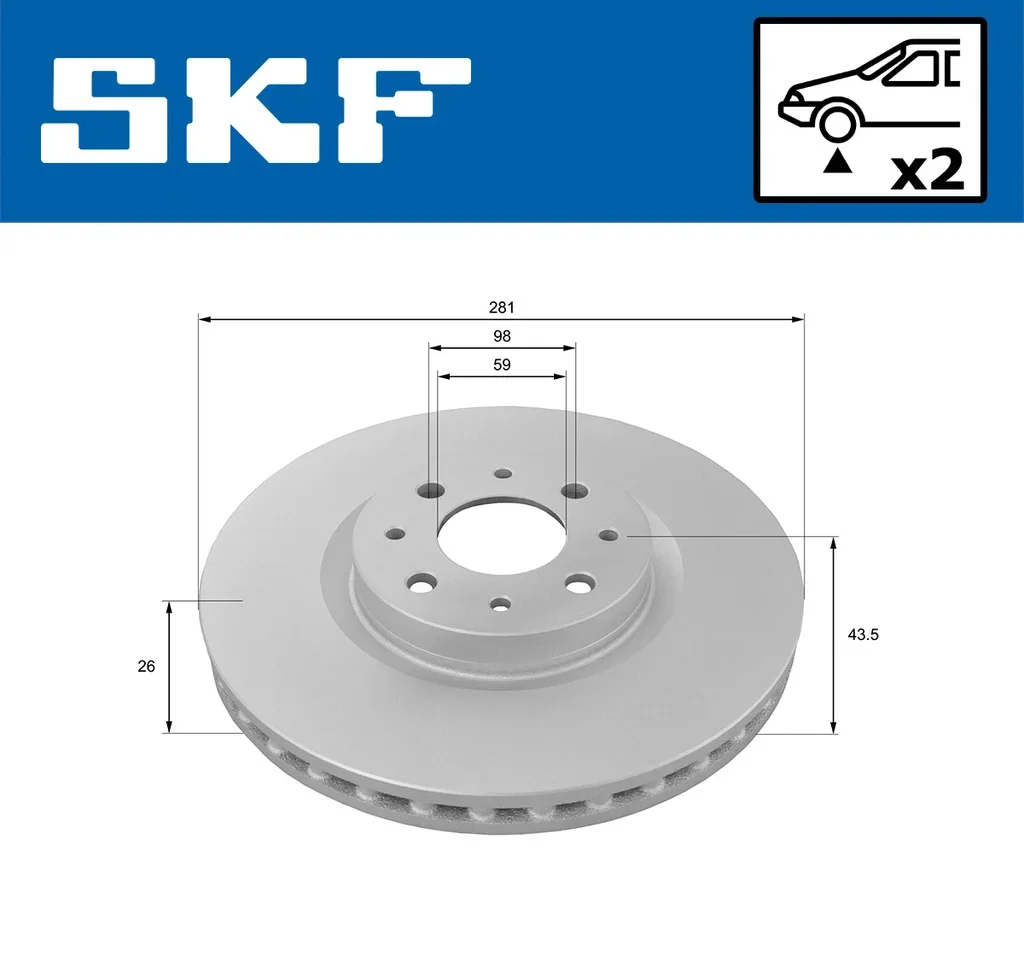 VKBD 80225 V2 SKF Тормозной диск (фото 2)