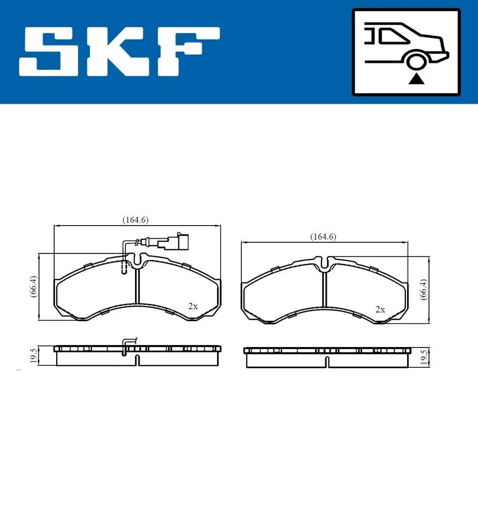 VKBP 91061 E SKF Комплект тормозных колодок, дисковый тормоз (фото 3)