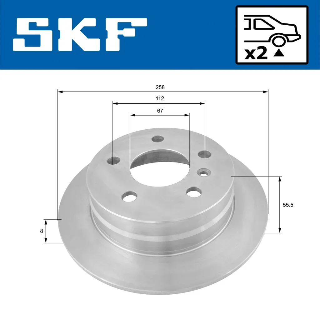 VKBD 90083 S2 SKF Тормозной диск (фото 2)