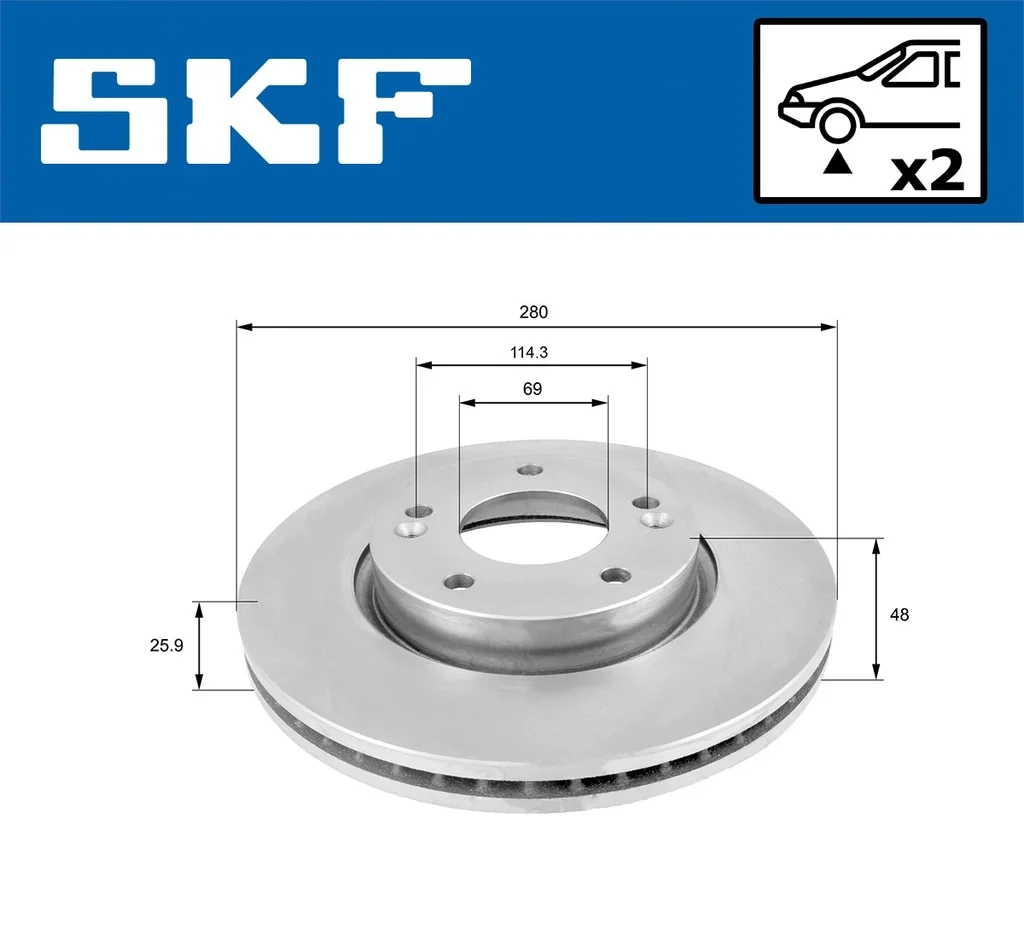 VKBD 80029 V2 SKF Тормозной диск (фото 2)