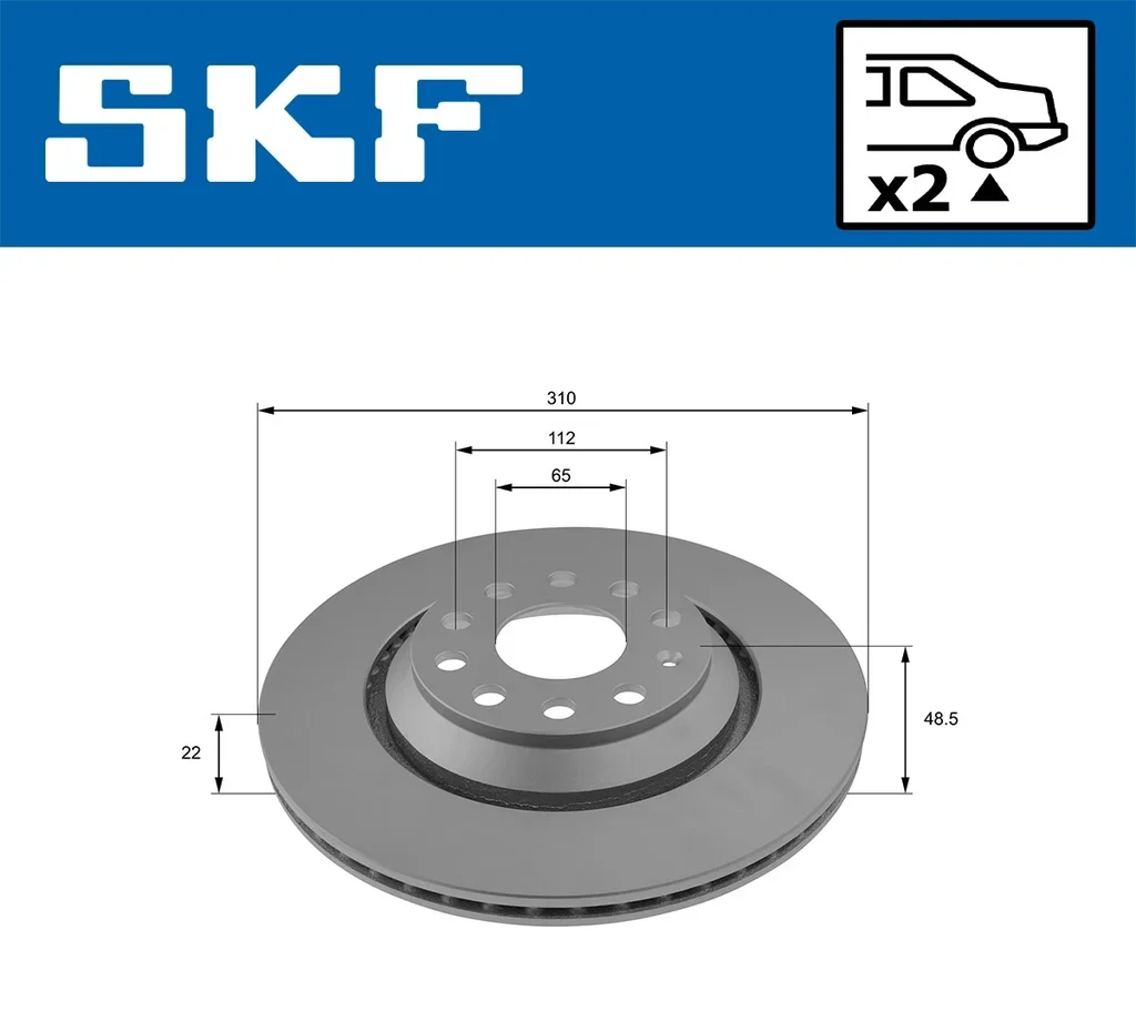VKBD 90161 V2 SKF Тормозной диск (фото 2)