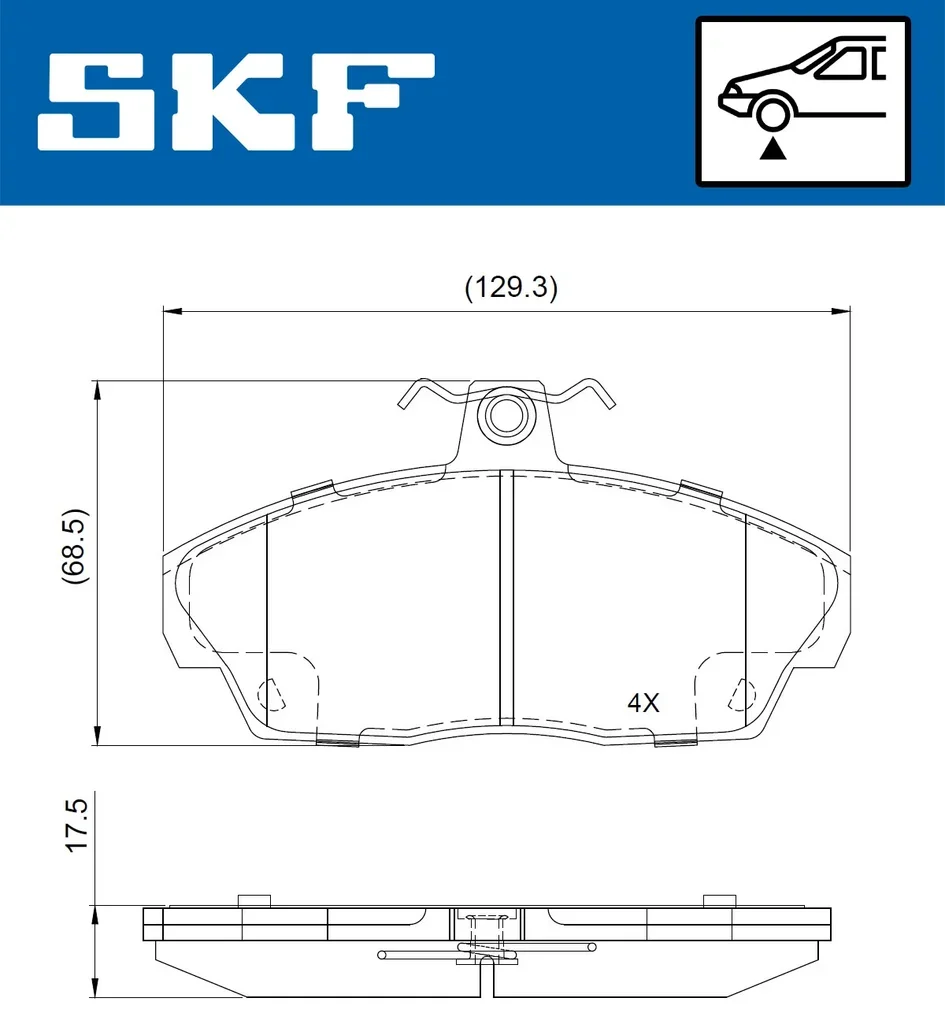 VKBP 80711 SKF Комплект тормозных колодок, дисковый тормоз (фото 2)