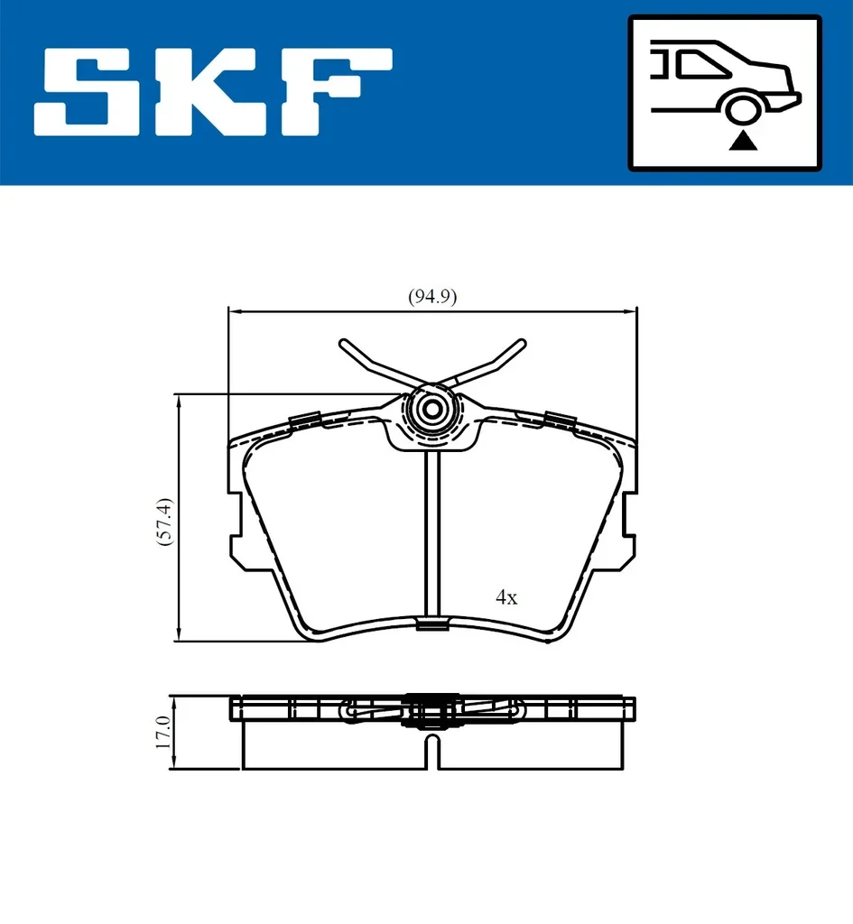 VKBP 90983 SKF Комплект тормозных колодок, дисковый тормоз (фото 2)